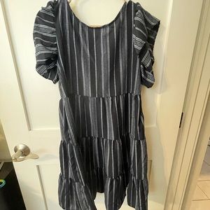 Striped dark blue dress